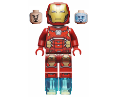 Iron Man with Silver Hexagon on Chest and 1 x 1 Round Bricks