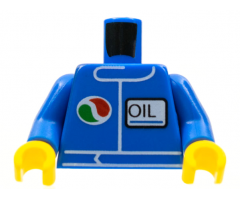 Torso Octan Logo and Upright Font 'OIL' Pattern / Blue Arms / Yellow Hands