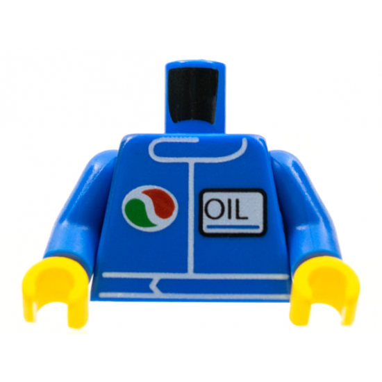 Torso Octan Logo and Upright Font 'OIL' Pattern / Blue Arms / Yellow Hands