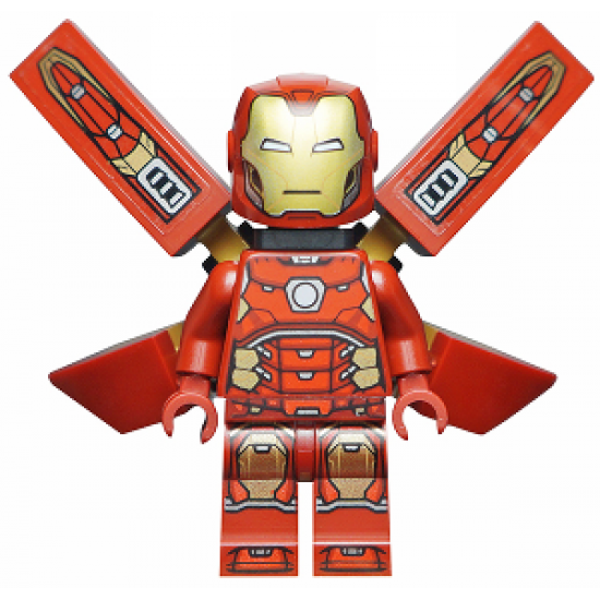 Iron Man with Silver Hexagon on Chest, Wings with Stickers