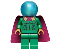 Mysterio - Light Bluish Gray Head, Satin Trans-Light Blue Helmet, Single Hole Cape