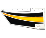 Technic, Panel Fairing #17 Large Smooth, Side A with Yellow, Orange and White Stripes on Black Background Pattern (Sticker) - Set 42044