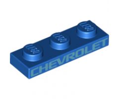 Plate 1 x 3 with Medium Azure 'CHEVROLET' Pattern