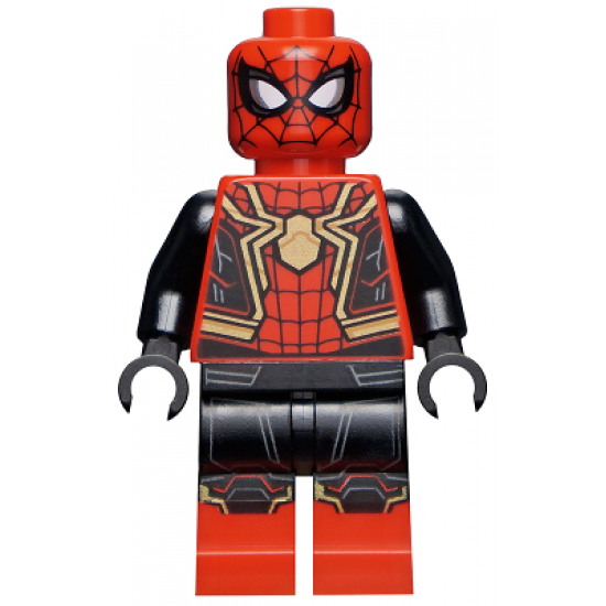 Spider-Man - Black and Red Suit, Large Gold Spider, Gold Knee Trim (Integrated Suit)