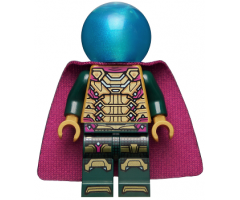 Mysterio - Magenta Trim, Dark Azure Head, Satin Trans-Light Blue Helmet, Single Hole Cape
