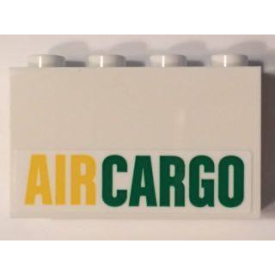 Panel 1 x 4 x 2 with Side Supports - Hollow Studs with Yellow and Green 'AIRCARGO' Pattern (Sticker) - Set 60101