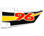 Technic, Panel Fairing #18 Large Smooth, Side B with Red '96' and Yellow, Orange and White Stripes on Black Background Pattern (Sticker) - Set 42044