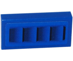 Tile 1 x 2 with Black Air Vents Faded on Blue Background Pattern (Sticker) - Set 8147