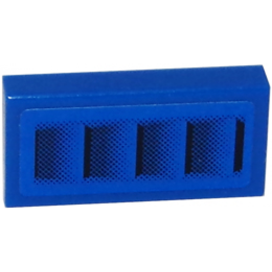 Tile 1 x 2 with Black Air Vents Faded on Blue Background Pattern (Sticker) - Set 8147
