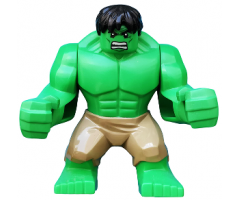 Hulk with Black Hair and Dark Tan Pants