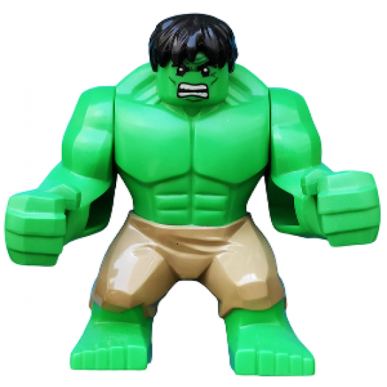 Hulk with Black Hair and Dark Tan Pants