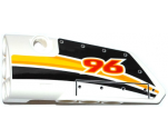 Technic, Panel Fairing # 3 Small Smooth Long, Side A with Red '96' and Yellow, Orange and White Stripes Pattern (Sticker) - Set 42044