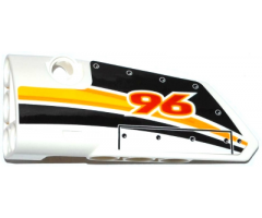 Technic, Panel Fairing # 3 Small Smooth Long, Side A with Red '96' and Yellow, Orange and White Stripes Pattern (Sticker) - Set 42044