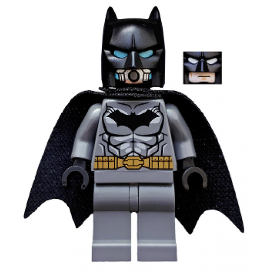 Batman - Dark Bluish Gray Suit, Gold Belt, Black Hands, Spongy Cape, Scuba Mask Head