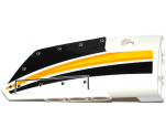 Technic, Panel Fairing # 4 Small Smooth Long, Side B with Yellow, Orange and White Stripes on Black Background Pattern (Sticker) - Set 42044