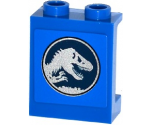 Panel 1 x 2 x 2 with Side Supports - Hollow Studs with Jurassic World Logo Pattern (Sticker) - Set 75916