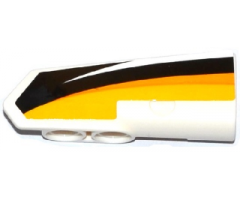 Technic, Panel Fairing #21 Very Small Smooth, Side B with Yellow, Orange and White Stripes on Black Background Pattern (Sticker) - Set 42044