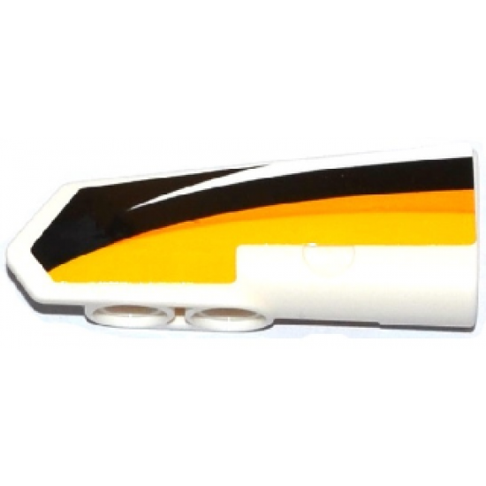 Technic, Panel Fairing #21 Very Small Smooth, Side B with Yellow, Orange and White Stripes on Black Background Pattern (Sticker) - Set 42044