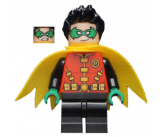 Robin - Green Mask and Hands, Black Medium Legs, Yellow Scalloped Cape