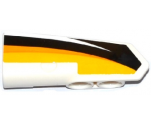 Technic, Panel Fairing #22 Very Small Smooth, Side A with Yellow, Orange and White Stripes on Black Background Pattern (Sticker) - Set 42044