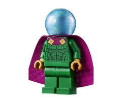 Mysterio - Light Bluish Gray Head, Satin Trans-Light Blue Helmet, Double Hole Cape