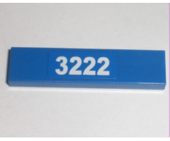 Tile 1 x 4 with White '3222' Pattern (Sticker) - Set 3222