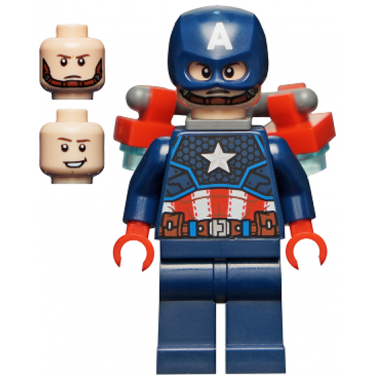 Captain America - Dark Blue Suit, Red Hands, Jet Pack
