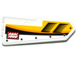 Technic, Panel Fairing #21 Very Small Smooth, Side B with Air Intakes, 'NO STEP' and Yellow, Orange and White Stripes Pattern (Sticker) - Set 42044