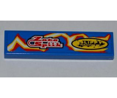 Tile 1 x 4 with 'Zoto Spiik' and 'SLIPPY RACING' over Electric Spark Pattern Model Left (Sticker) - Set 8303