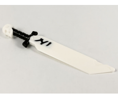 Minifigure, Weapon Sword with Skull Pommel with Molded Black Hilt (Ninjago Ivory Blade of Deliverance)