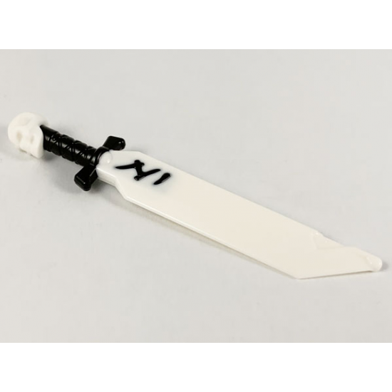 Minifigure, Weapon Sword with Skull Pommel with Molded Black Hilt (Ninjago Ivory Blade of Deliverance)