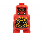 Body, Nexo Knights Scurrier with Bright Light Orange Eyes and Closed Frown with 4 Sharp White Teeth Pattern