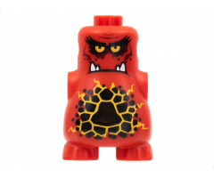 Body, Nexo Knights Scurrier with Bright Light Orange Eyes and Closed Frown with 4 Sharp White Teeth Pattern