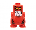 Body, Nexo Knights Scurrier with Bright Light Orange Eyes and Open Mouth Smile with 10 Flat White Teeth Pattern