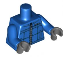 Torso Winter Sports Jacket with Silver Zipper and Pockets Pattern / Blue Arms/ Dark Bluish Gray Hands