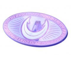 Minifigure, Shield Elliptical with White Crescent Moon, Medium Lavender Border Pattern