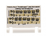 Minifigure, Utensil Book Cover with Sheet Music, Musical Notes, 'Sonata No.8 Pathètique 2nd Movement Ludwig van Beethoven' Pattern