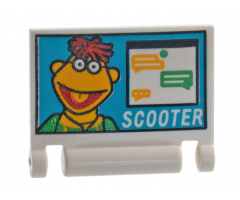 Minifigure, Utensil Book Cover with Laptop Screen with Scooter and Chat Pattern