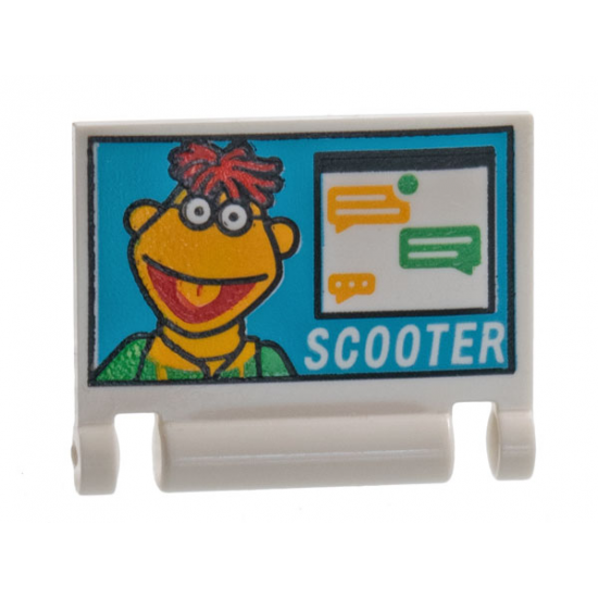 Minifigure, Utensil Book Cover with Laptop Screen with Scooter and Chat Pattern
