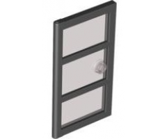 Door 1 x 4 x 6 with 3 Panes with Molded Trans-Brown Glass with Stud Handle Pattern