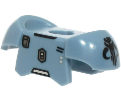 Minifigure Armor Breastplate with Shoulder Pads and 2 Back Studs with SW Mandalorian Mythosaur Pattern (Paz Vizsla)
