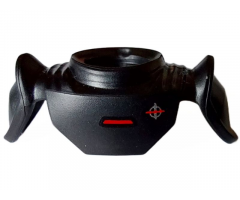 Minifigure Armor Shoulder Pads Pointed with Short Neck Protection and Clip on Back with Red Line and SW Grand Inquisitor Symbol Pattern