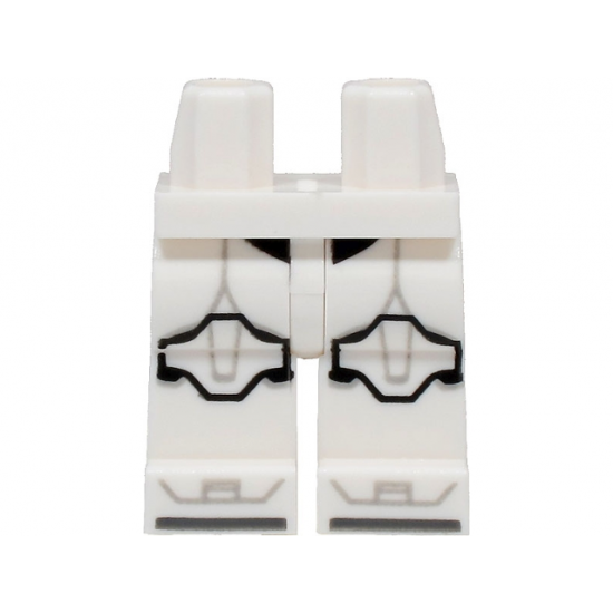 Hips and Legs with SW Clone Trooper and Black and Light Bluish Gray Markings and Knee Pads Pattern