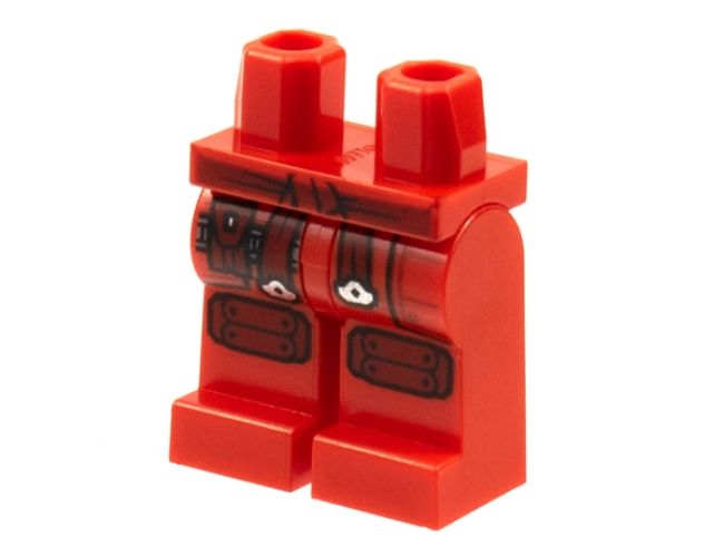 Hips and Legs with Dark Red Sash, Pouch, and Knee Pads Pattern