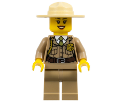 Forest Police - Dark Tan Jacket with Pockets, Gold Badge and Braid, Olive Green Tie, Dark Tan Legs, Campaign Hat