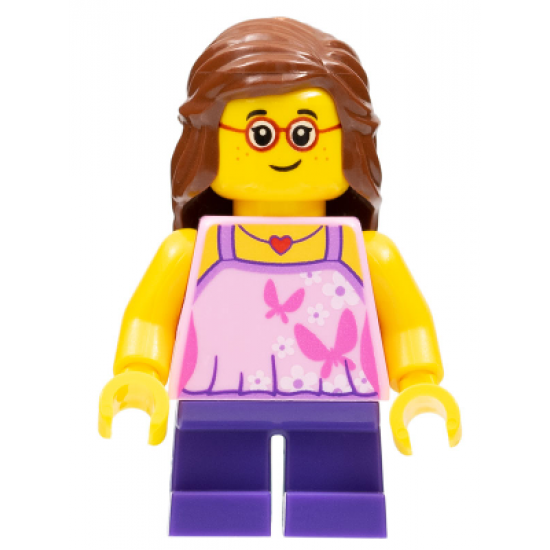 Beachgoer - Girl, Glasses, Pink Top, Purple Legs