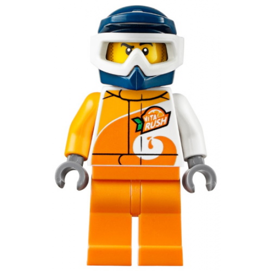 ATV Driver - Male, 'ViTA RUSH' Uniform, Orange Legs, Dark Blue Helmet