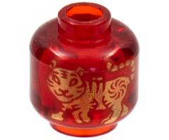 Minifigure, Head without Face Gold Tiger Pattern - Vented Stud