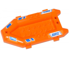 Boat, Rubber Raft, Small with Blue Stripes and '60012' Pattern on Both Sides (Stickers) - Set 60012