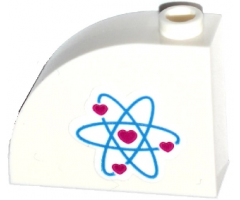 Slope, Curved 3 x 1 x 2 with Stud with Heart Electron Orbitals Pattern Model Left Side(Sticker) - Set 41116